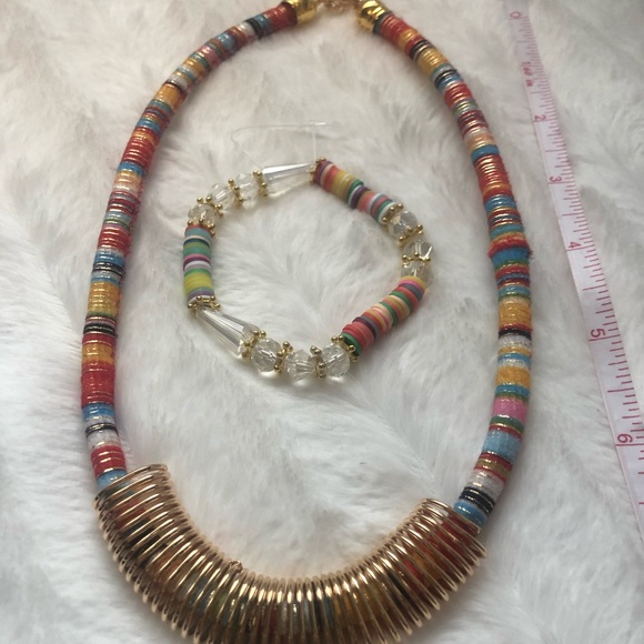 Colorful Necklace and bracelet set. - Picture 6 of 7